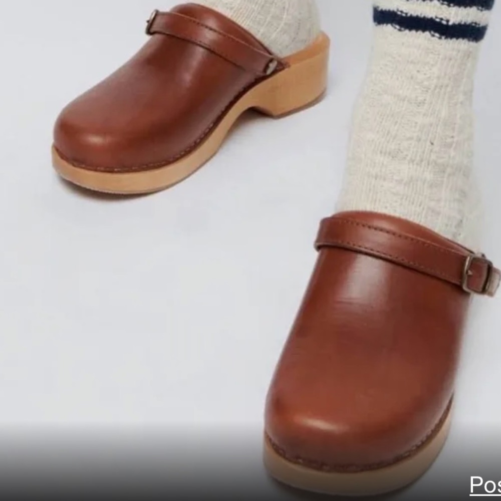 Re/Done classic 70’s clog cuoio leather - 40